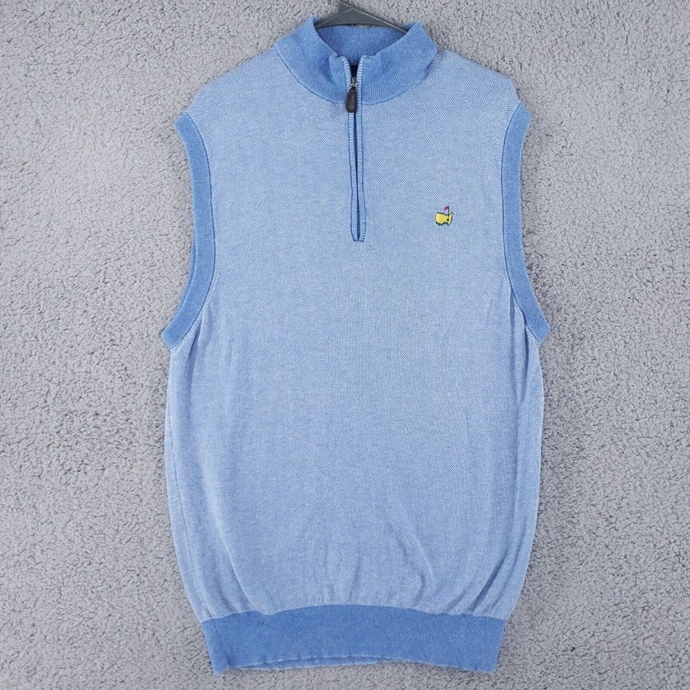 Clubhouse Collection Women's XL Masters Sweater Vest Cashmere Blend Blue 1/4 zip